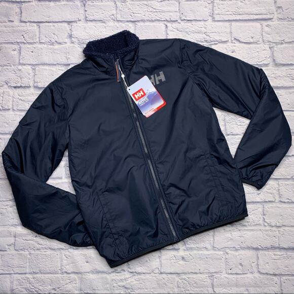 Helly Hansen Reversible Pile Jacket in Navy - Picture 1 of 10
